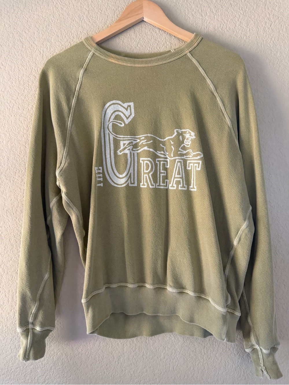 The Great Graphic Olive Green Women's Pullover Sweatshirt